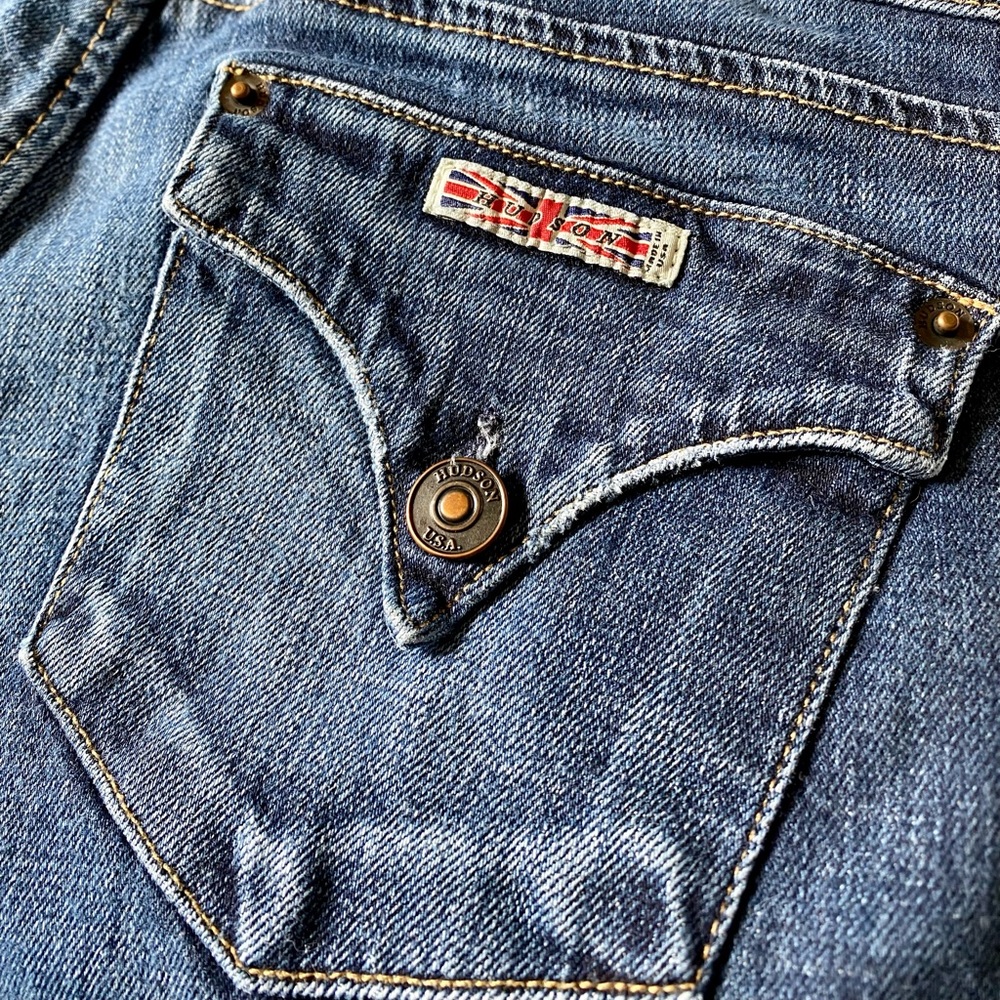 Hudson Jeans, medium wash, boot cut, wide leg, late 90s vintage, size 27